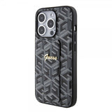 Guess iPhone 15 Pro Kuori G Cube Grip Stand Musta