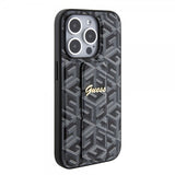 Guess iPhone 15 Pro Kuori G Cube Grip Stand Musta