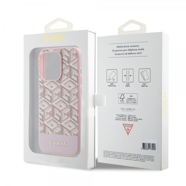 Guess iPhone 15 Pro Kuori G Cube MagSafe Pinkki