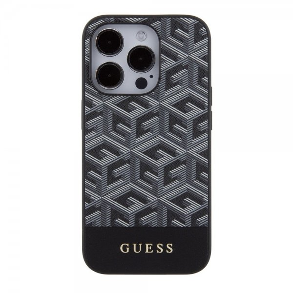 Guess iPhone 15 Pro -kuori G Cube MagSafe, musta