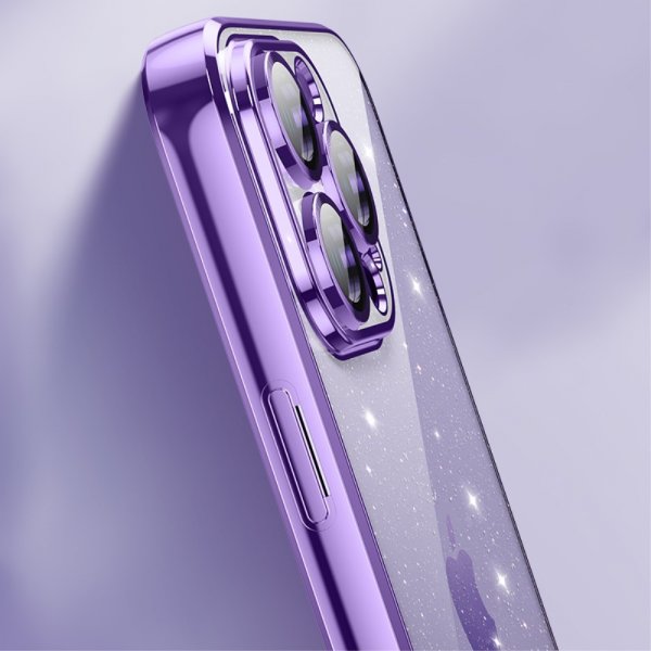 X-Level iPhone 15 Pro Kuori Glitter Läpinäkyvä Musta
