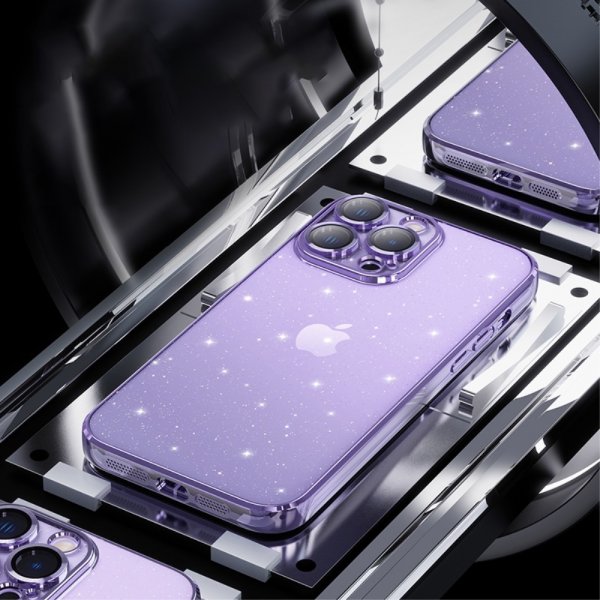 X-Level iPhone 15 Pro Kuori Glitter Läpinäkyvä Musta