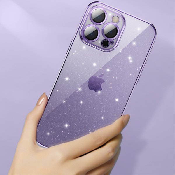 X-Level iPhone 15 Pro Kuori Glitter Läpinäkyvä Musta