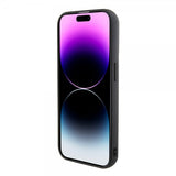 Karl Lagerfeld iPhone 15 Pro -suojakuori jalustalla, musta