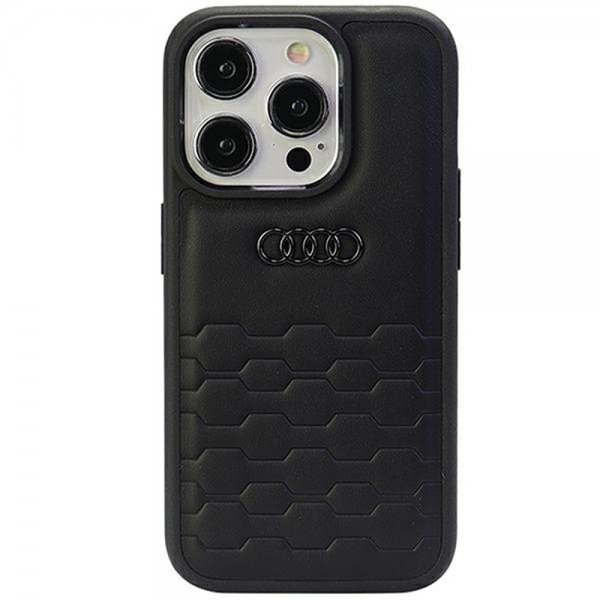 Audi iPhone 15 Pro -suojakuori GT Synthetic Leather Black