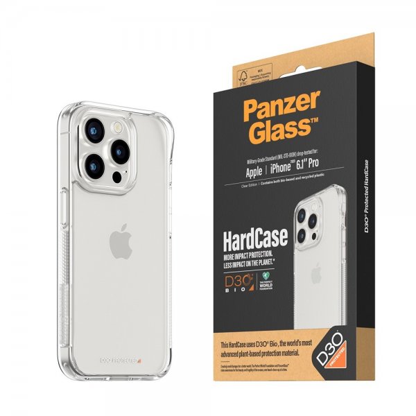 PanzerGlass iPhone 15 Pro Kuori HardCase D3O Läpinäkyvä