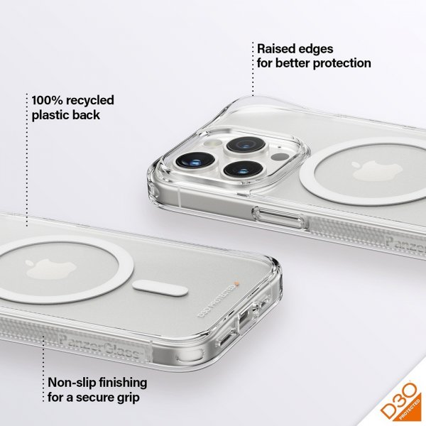 PanzerGlass iPhone 15 Pro -suojakuori HardCase MagSafe D3O Transparent