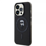 Karl Lagerfeld iPhone 15 Pro -kuori Ikonik MagSafe Musta