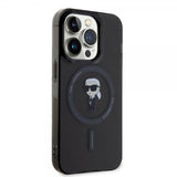 Karl Lagerfeld iPhone 15 Pro -kuori Ikonik MagSafe Musta