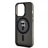 Karl Lagerfeld iPhone 15 Pro -kuori Ikonik MagSafe Musta