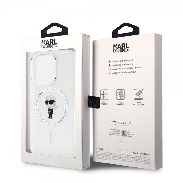 Karl Lagerfeld iPhone 15 Pro Kuori Ikonik MagSafe Läpinäkyvä