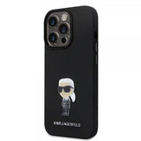 Karl Lagerfeld iPhone 15 Pro Kuori Ikonik Metal Pin Musta