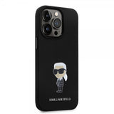Karl Lagerfeld iPhone 15 Pro Kuori Ikonik Metal Pin Musta