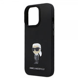 Karl Lagerfeld iPhone 15 Pro Kuori Ikonik Metal Pin Musta