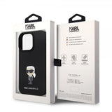 Karl Lagerfeld iPhone 15 Pro Kuori Ikonik Metal Pin Musta