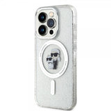 Karl Lagerfeld iPhone 15 Pro -kuori Karl & Choupette Glitter MagSafe läpinäkyvä