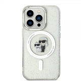Karl Lagerfeld iPhone 15 Pro -kuori Karl & Choupette Glitter MagSafe läpinäkyvä