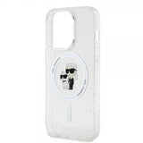 Karl Lagerfeld iPhone 15 Pro -kuori Karl & Choupette Glitter MagSafe läpinäkyvä