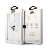 Karl Lagerfeld iPhone 15 Pro -kuori Karl & Choupette Glitter MagSafe läpinäkyvä