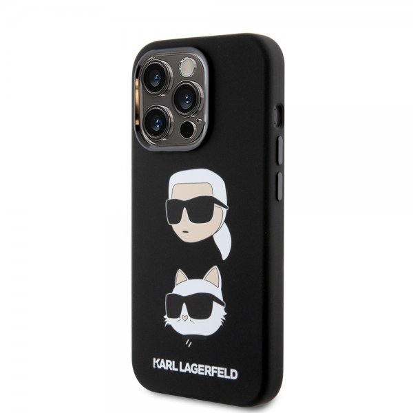 Karl Lagerfeld iPhone 15 Pro -kuori Karl & Choupette Musta