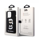 Karl Lagerfeld iPhone 15 Pro -kuori Karl & Choupette Musta