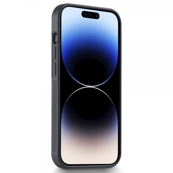 Lc.Imeeke iPhone 15 Pro -kuori, hiilikuitutekstuuri, punainen raita, musta