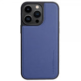 X-Level iPhone 15 Pro -kuori, keinonahkaa, MagSafe, sininen