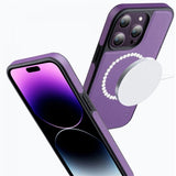 X-Level iPhone 15 Pro -kuori tekonahkaa, MagSafe, violetti