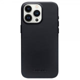 Qialino iPhone 15 Pro -kuori, keinonahkaa, MagSafe, musta
