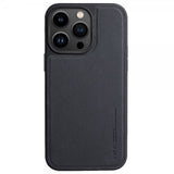 X-Level iPhone 15 Pro -kuori, keinonahkaa, MagSafe, musta