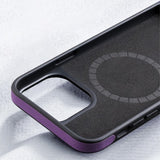 X-Level iPhone 15 Pro -kuori, keinonahkaa, MagSafe, musta