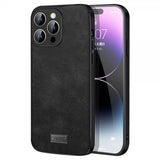 Sulada iPhone 15 Pro Kuori Nahkakuvio Musta