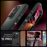 Spigen iPhone 15 Pro -suojakuori Liquid Air Abyss Green