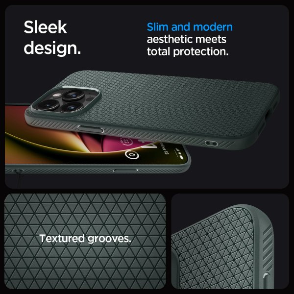Spigen iPhone 15 Pro -suojakuori Liquid Air Abyss Green