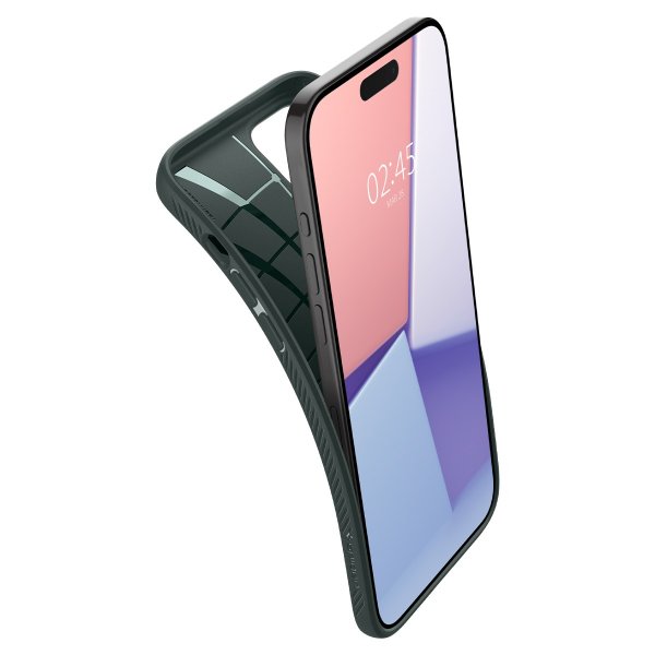 Spigen iPhone 15 Pro -suojakuori Liquid Air Abyss Green