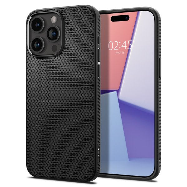 Spigen iPhone 15 Pro -suojakuori Liquid Air, mattamusta