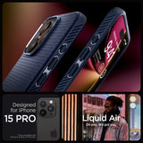 Spigen iPhone 15 Pro Liquid Air -suojakuori, tummansininen