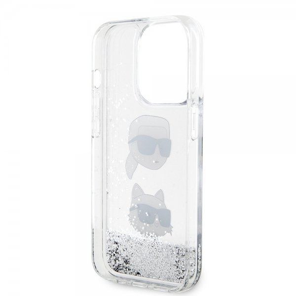 Karl Lagerfeld iPhone 15 Pro Kuori Liquid Glitter Karl & Choupette Hopea