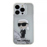 Karl Lagerfeld iPhone 15 Pro Kuoret Liquid Glitter NFT Karl Silver