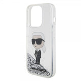 Karl Lagerfeld iPhone 15 Pro Kuoret Liquid Glitter NFT Karl Silver