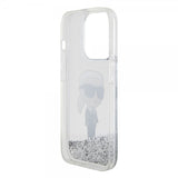 Karl Lagerfeld iPhone 15 Pro Kuoret Liquid Glitter NFT Karl Silver