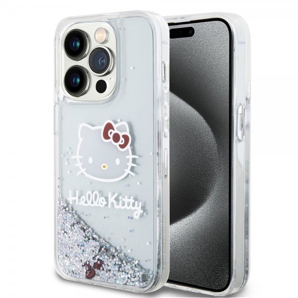 Hello Kitty iPhone 15 Pro Kuori Nestemäinen Glitter Läpikuultava
