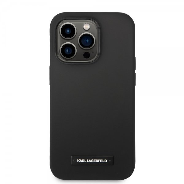 Karl Lagerfeld iPhone 15 Pro Kuori Liquid Silicone MagSafe Musta