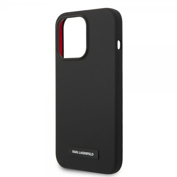 Karl Lagerfeld iPhone 15 Pro Kuori Liquid Silicone MagSafe Musta