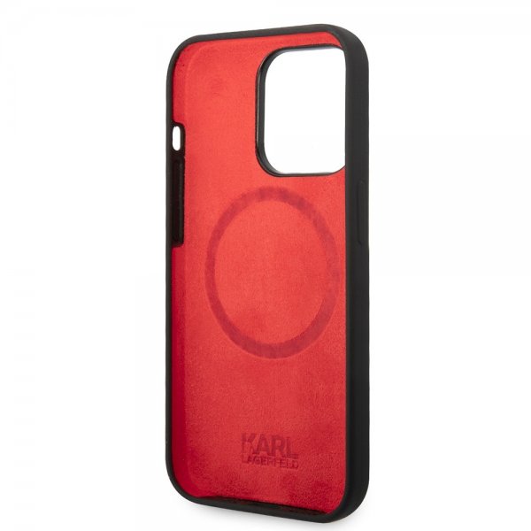 Karl Lagerfeld iPhone 15 Pro Kuori Liquid Silicone MagSafe Musta