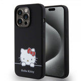Hello Kitty iPhone 15 Pro -kuori, nestemäinen silikoni, musta