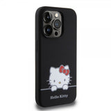 Hello Kitty iPhone 15 Pro -kuori, nestemäinen silikoni, musta