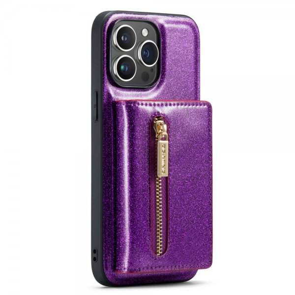 Dg.Ming iPhone 15 Pro -suojakuori, M3 Series, irrotettava korttikotelo, kimalteleva lila