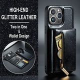 Dg.Ming iPhone 15 Pro -kuori M3 Series irrotettava korttikotelo glittermusta