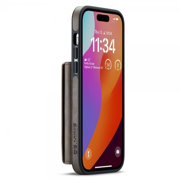 Dg.Ming iPhone 15 Pro -kuori M5-sarjan irrotettavalla korttipidikkeellä, kahvi